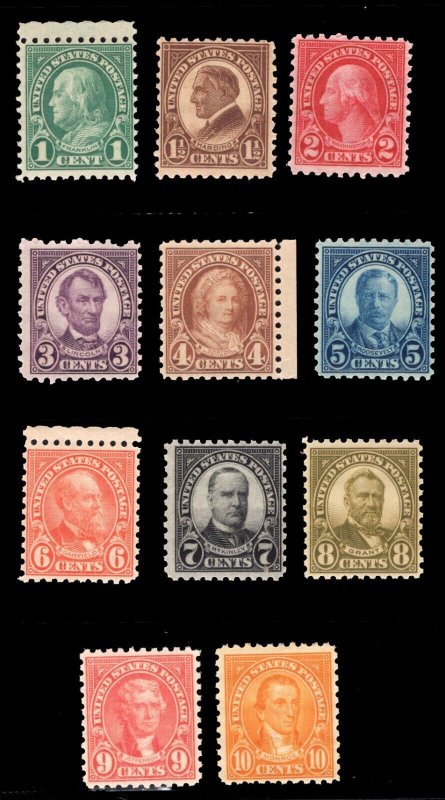 MOMEN: US STAMPS #581-591 COMPLETE SET MINT OG NH LOT #84319