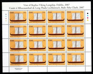 IRELAND SG1863 2007 VOYAGE OF THE HAVHINGSTEN FRA GLENDALOUGH SHEETLET MNH