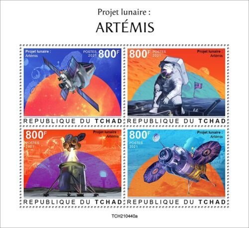 2020/10- CHAD- SPACE ARTEMIS        4V complet set    MNH ** T 