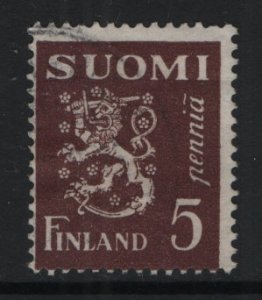 Finland    #158  used  1930   Lion  5p  chocolate