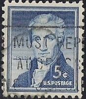 1038 5 cent Monroe Stamp used EGRADED XF-SUPERB 96 XXF