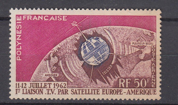 J39558 JL stamps, 1962 french polynesia mh #c29 telstar