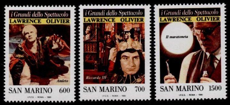 San Marino 1202-4 MNH Laurence Olivier, Movies