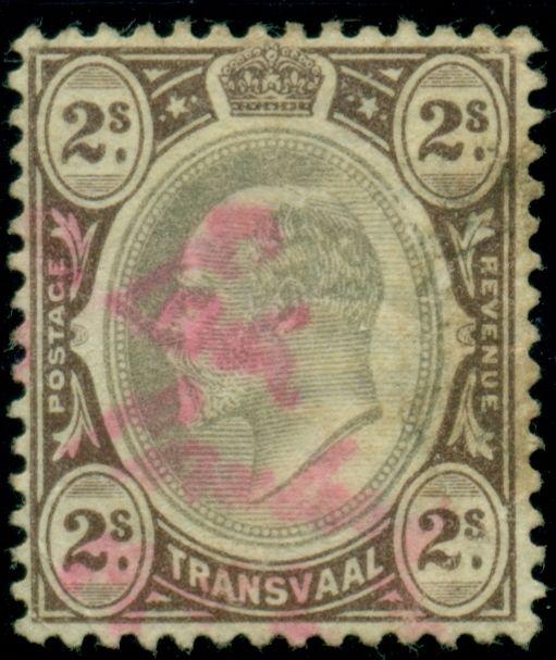 TRANSVAAL #261 2sh King Edward VII, used, VF, Scott $70.00