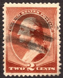 1883, US 2c, Washington, Used, Well-Centered, Sc 210