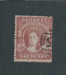 BAHAMAS 1860 1d LAKE NO WMK ROUGH PERF 14-16 FU SG 4 CAT £325