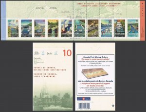 Canada 1725-1734a booklet, MNH. Michel 1679-1688 MH 230. Canals of Canada, 1998.