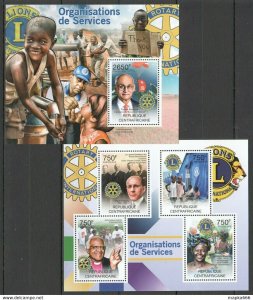 2012 Central Africa International Organizations Lions Rotary Bl+Kb ** Ca828