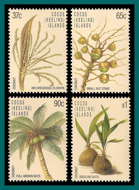 Cocos 1988 Coconut Life Cycle, MNH  173-176,SG180-SG183