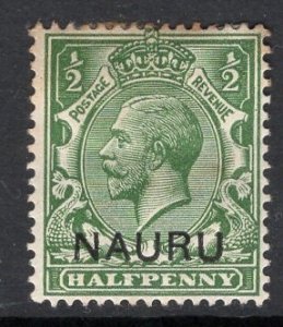 Nauru   #1   MH  1916  George V  1/2p green