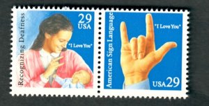 2783 - 2784 Sign Language MNH attached pair