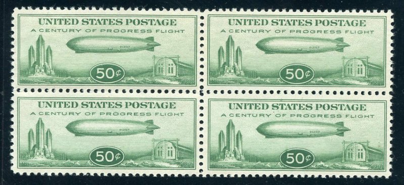 US SCOTT #C18 BLOCK MINT-VF-SUPERB-OG-TOP - L.H., BOTT. - N.H. (3/6/21 GP)