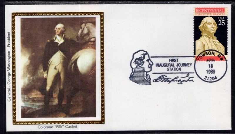 US First Inaugural Journey Towson,MA 1989 Colorano Cover