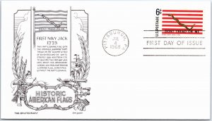 1968 FIRST DAY COVER AMERICAN FLAG SERIES ARISTOCRAT CACHET FIRST NAVY JACK FLAG