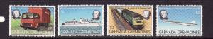 Grenada Grenadines-Sc#328-31-unused NH set-Planes-Trains-Rowland Hill-1979-