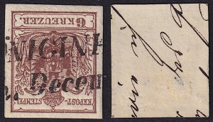 Austria - 1850 - Scott #4 - used - Type III - KÖNIGHOF pmk Czech Republic