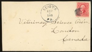 U.S. #301 USED ON COVER