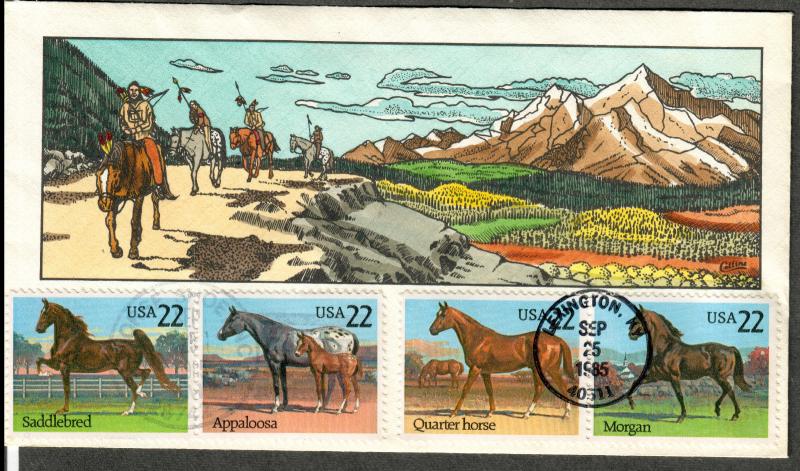 US Collins FDC SC#2155-2158 Horses