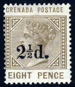 GRENADA QV 1891  2½d. Surcharge on 8d. Grey-Brown SG 47 MINT