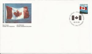 1990 Canada FDC Sc 1169 - Flag over mountains