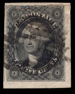 US STAMPS # 17 IMPERF USED CAT. $260 LOT #5837