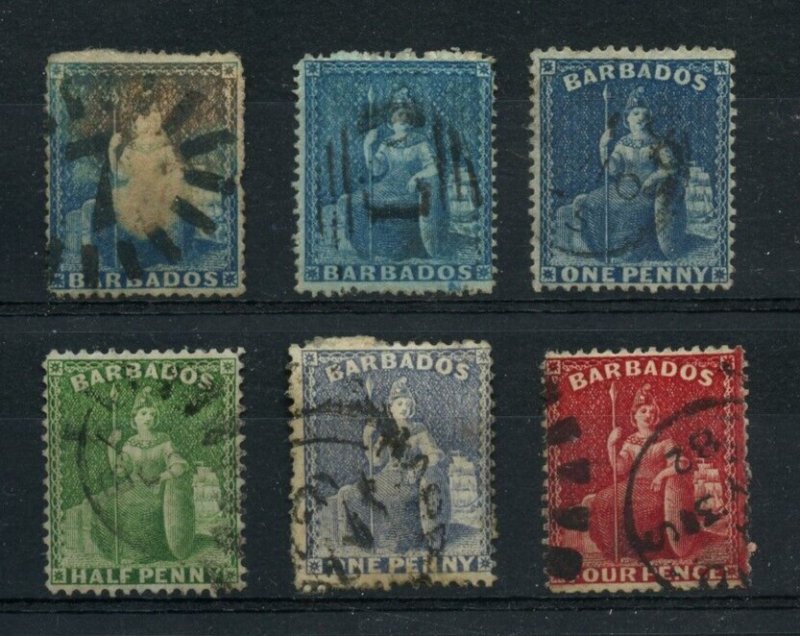 ?BARBADOS Scott #5 / 18 as shown used Cat $400+ six stamps