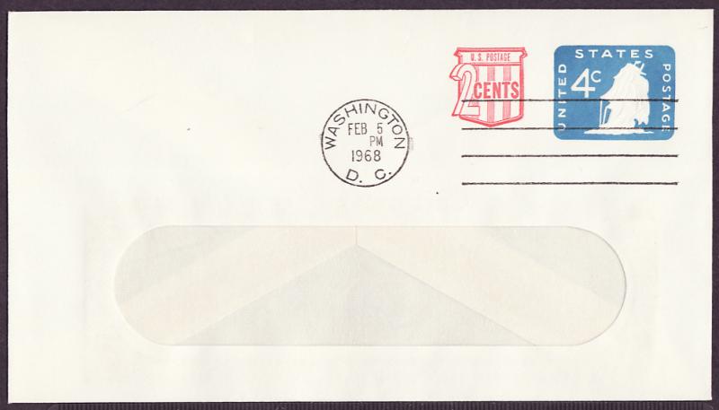 U552 Old Ironsides surcharged uncacheted window FDC