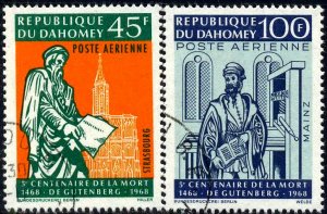 Gutenberg, Inventor of Printing, Dahomey SC#C69-C70 used set