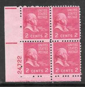 #806 MNH Plate Block