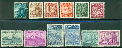 Belgium #374-385  Mint  F-VF LH  Scott $72.35