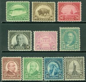 EDW1949SELL : USA 1931 Sc #692-701 VF-XF, MNH Great set for this issue Cat $141