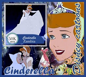 Stamps. Disney Cinderella 2019 year 6 sheets perf Zambia MNH **