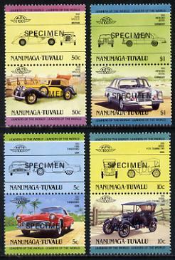 Tuvalu - Nanumaga 1984 Cars #2 (Leaders of the World) set...