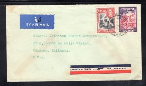 Bermuda 1939 Hamilton to IL Airmail Cover franked 3d & 6d, Scott 112, 121