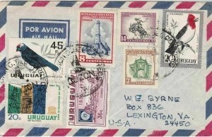 Uruguay Airmail to U.S.A. Multiple Mixed Subjects Stamps Cover Ref 29081