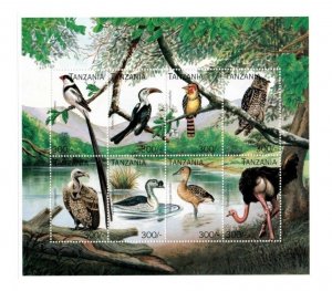 Tanzania 1996 - Birds On Stamps - Sheet of 8 Stamps - Scott #1486 - MNH