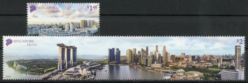 Singapore Landscapes Stamps 2020 MNH Skyline Skyscrapers Architecture 2v Set