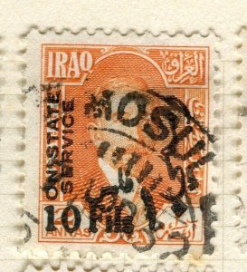 IRAQ; 1932 surcharged Faisal STATE SERVICE issue used Shade of 10f. value