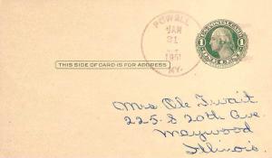 United States Kentucky Powell 1951 violet 4f-bar  1909-1951  Postal Card  Phi...