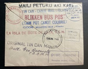 1936 Nukualofa Tonga Tin Can Canoe Mail OHMS cover To Niuafoou