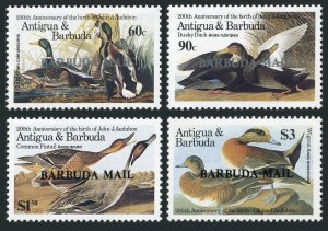 Barbuda 705/712 set 2, MNH. Mi 925-928. John Audubon's birds,1986. Mallard,Duck,