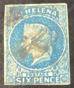 St. Helena #1 1856 Six Pence Queen Victoria