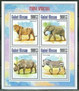 GUINEA BISSAU 2014 AFRICAN FAUNA SHEET OF FOUR STAMPS