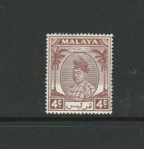 Malaya Perlis 1951/5 4c Brown MM SG 10