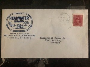 1950 Hudson Canada Commercial Cover Headwater Brand 4c Scarce Stamp