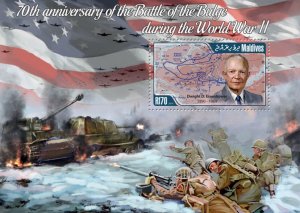 MALDIVES - 2014 - WWII, Battle of the Bulge - Perf Souv Sheet -Mint Never Hinged