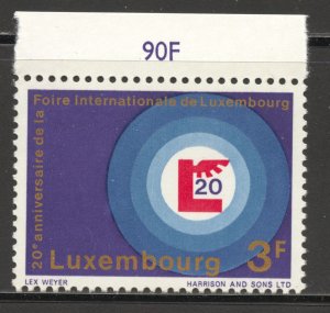 Luxembourg Scott 469 MNHOG - 1968 20th International Fair Issue