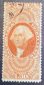 US Scott # R77c F-VF MACHINE CANCEL used CV $ 120 / Price $  45+ $1 shipping