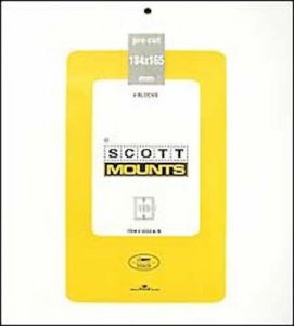 Scott/Prinz Pre-Cut Souvenir Sheets Small Panes Stamp Mounts 184x165 #1022 Black