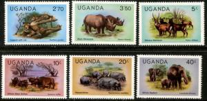 UGANDA Sc#279-292 SG#303-316 1979 Wildlife Complete Set OG Mint NH